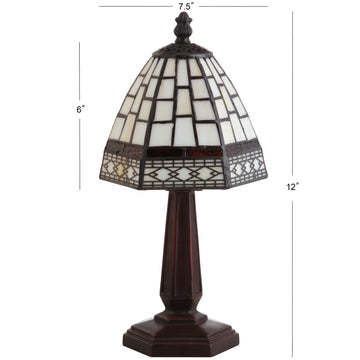 Carter Tiffany Style 12" LED Table Lamp - JONATHAN Y